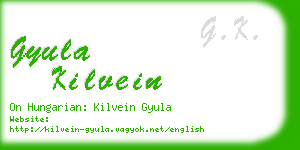 gyula kilvein business card